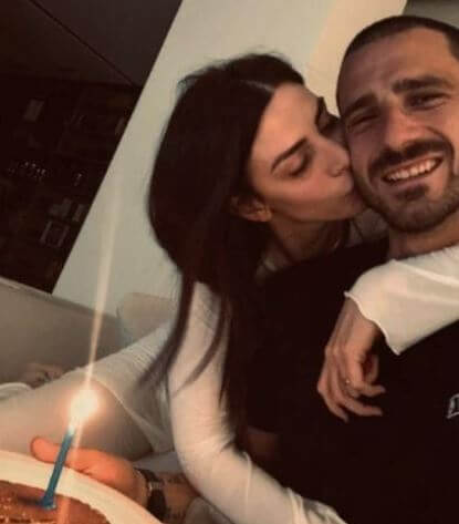 Martina Maccari with her husband Leonardo Bonucci.
